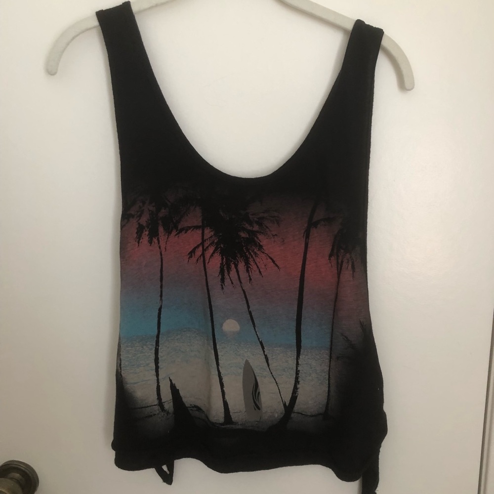 Graphic open sides tank top